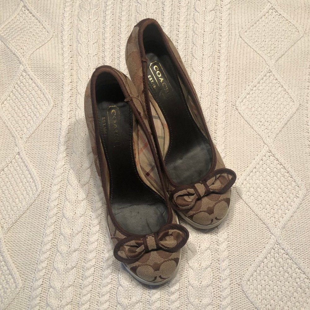 Coach sneaker style wedge heels